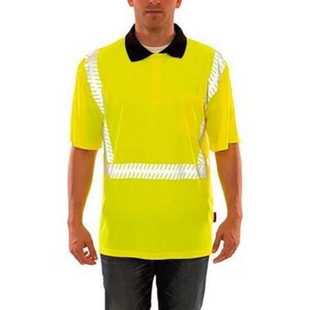 Job Sight„¢ Class 2 Polo Pullover Hi Visibility Shirt, Lime, Polyester, MD -  TINGLEY, S74022.MD